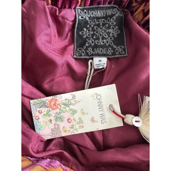 Johnny Was Silk Blend Velvet Wide Leg Floral Pant – Rising Moon Medium - Picture 4 of 6